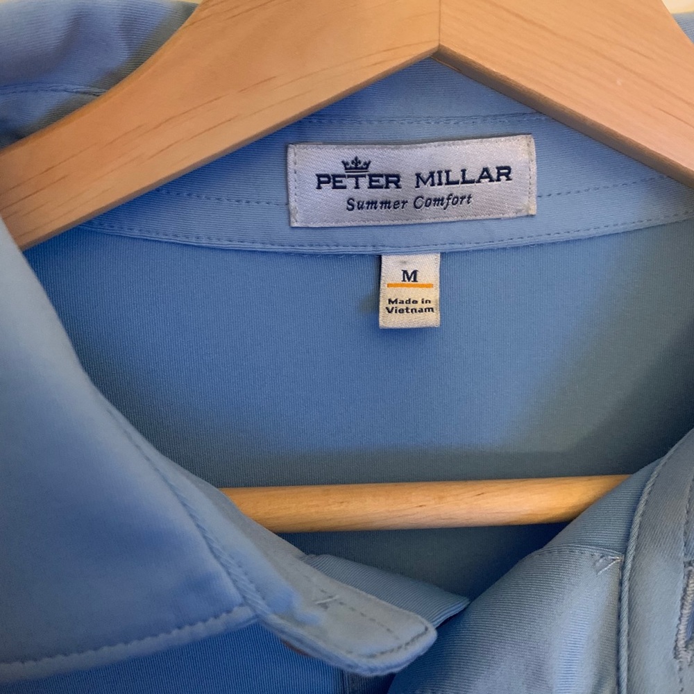 Mint Peter Millar Pale Blue Polo M - Picture 3 of 5